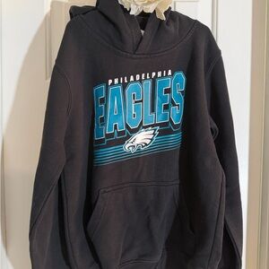 Philadelphia Eagles Kids Black Hoodie with Teal Logo